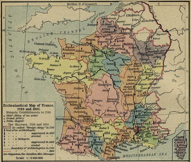 Dioceses of France in 1789.