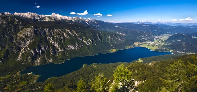 Lake Bohinj, largest Slovenian lake, one of the two springs of the Sava River