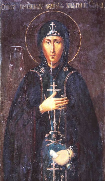 Saint Sophia of Suzdal, wearing the full monastic habit of a Schemanun