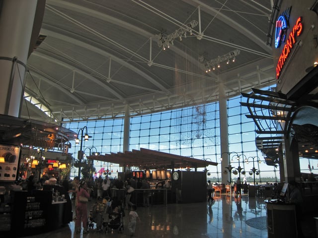 Central terminal with views of the runways