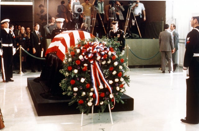 Wreath by Truman's casket, December 27, 1972