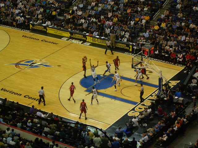 The Wizards in a home game against the Toronto Raptors, March 30, 2007.