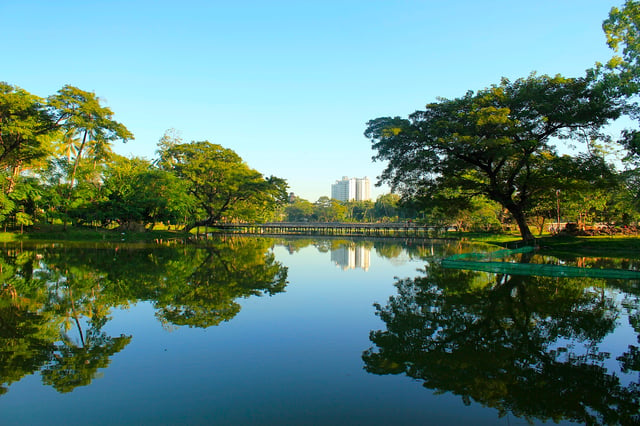 Kandawgyi Lake, a popular park near downtown Yangon