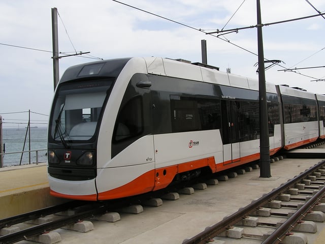 Line L1 Alicante Tram near Sangueta stop