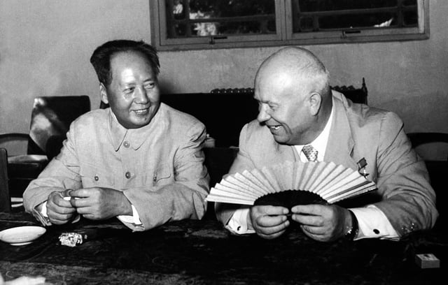 Khrushchev with Mao Zedong, 1958