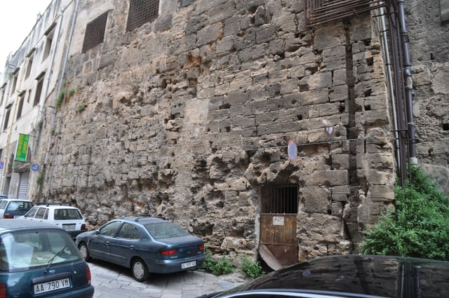 A brief stretch of Palermo's Phoenician defence wall, now enclosed in the Santa Caterina Monastery.