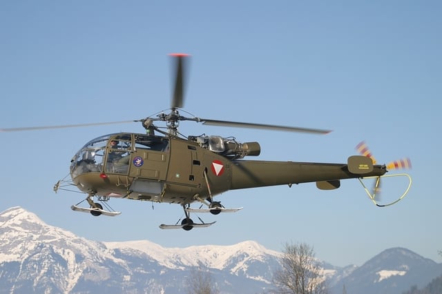 Austrian Alouette III over the Alps**