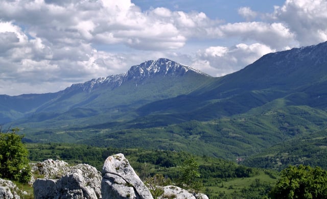 Suva Planina (Dry Mountain) surrounds the city