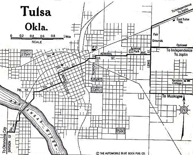 A map of Tulsa in 1920