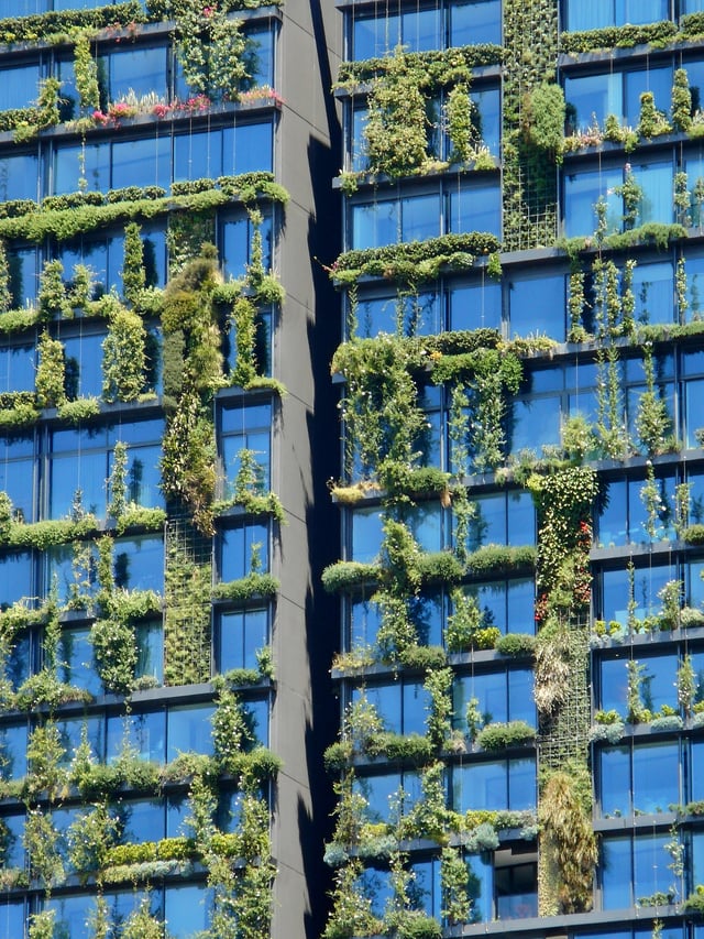 One Central Park, Sydney, which features vertical hanging gardens and sustainable green design