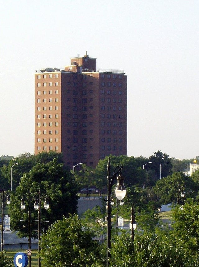 The building that was part of the Brewster-Douglass Housing Projects in Detroit, where Diana spent her teenage years