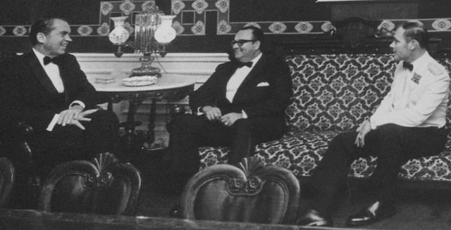 Anastasio Somoza Debayle (center) with Richard Nixon, 1971