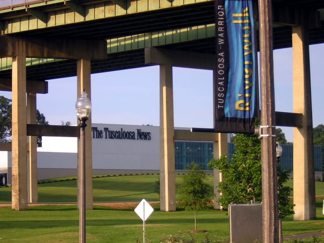 Tuscaloosa News headquarters seen from the Riverwalk