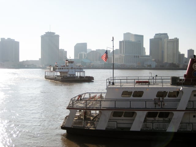 Ferries connecting New Orleans with Algiers (left) and Gretna (right)
