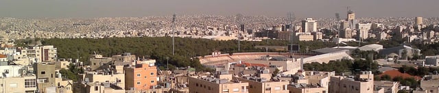 A panoramic view of Amman International Stadium in the Sport City
