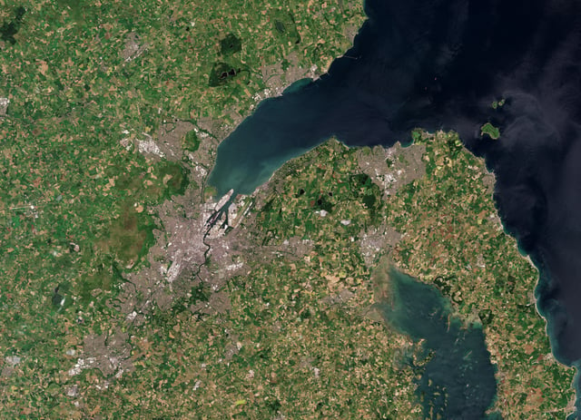 Satellite image of Belfast with Lough