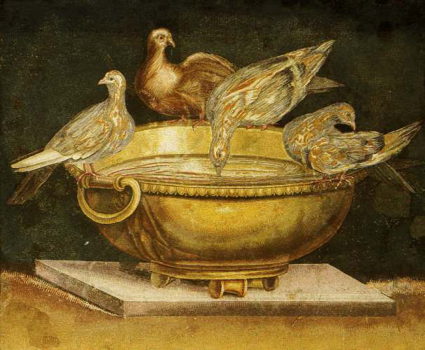 Second-century mosaic from Hadrian's Villa, after Sosus of Pergamon