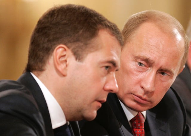 Medvedev with Putin in 2008