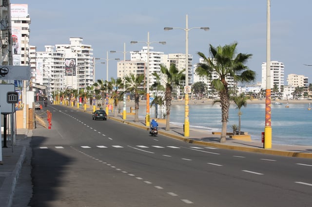 A beach of Salinas, Santa Elena Province