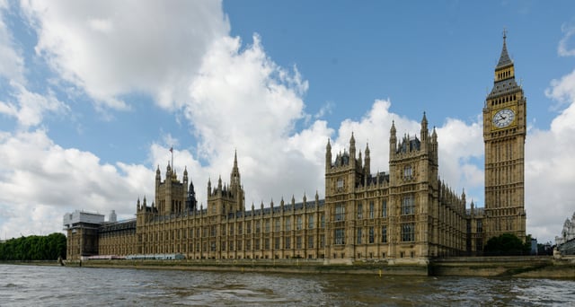The Palace of Westminster, the seat of the Parliament of the United Kingdom