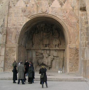 Sasanian rock reliefs at Taq Bostan, in the heart of the Zagros Mountains