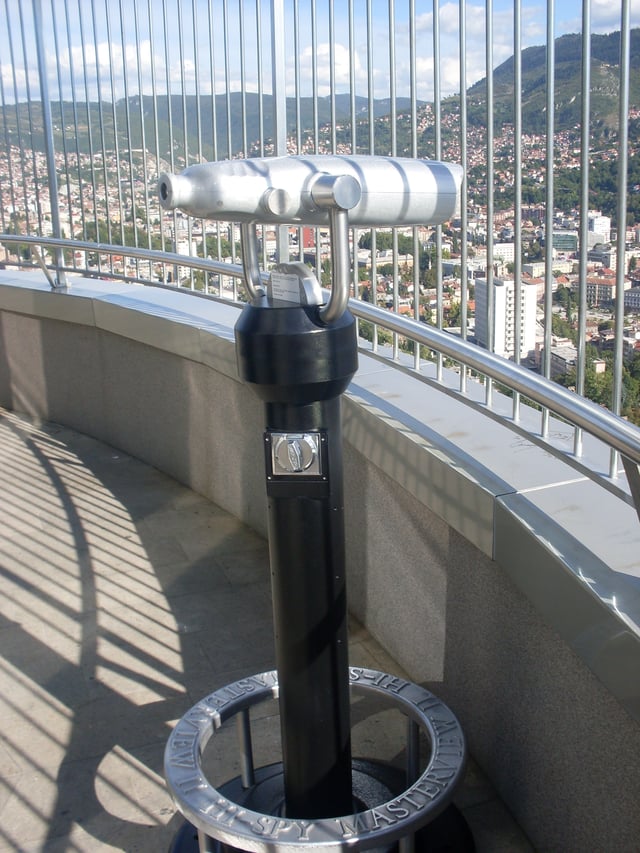 Observation deck top of Avaz Twist Tower, Dnevni avaz headquarters.