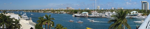 The Fort Lauderdale harbor and skyline