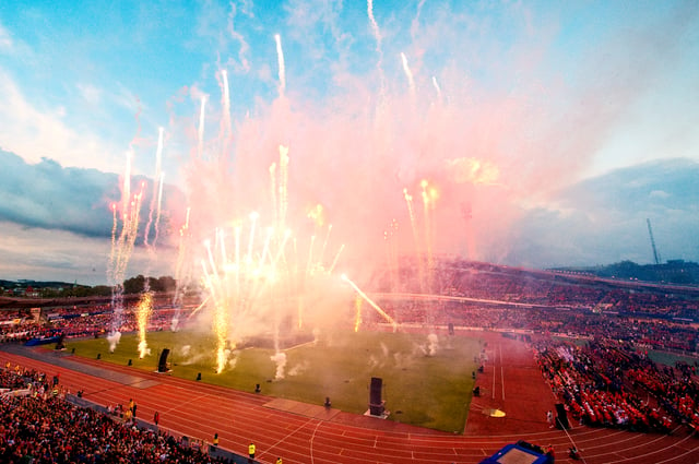Fireworks at the opening ceremony of Gothia Cup
