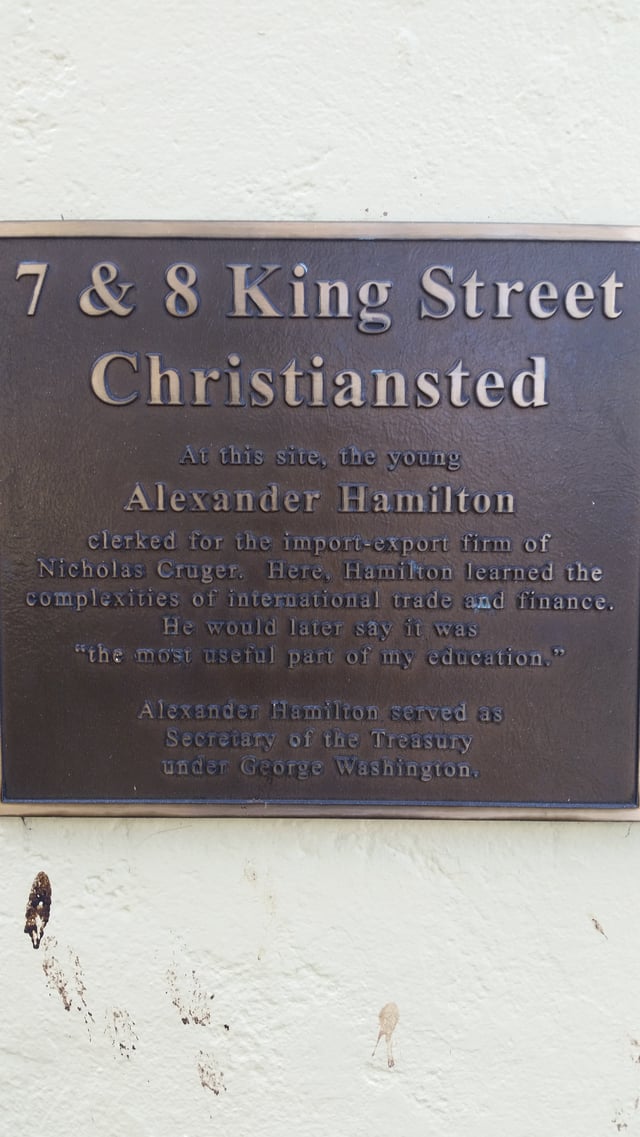 Historical marker for Alexander Hamilton