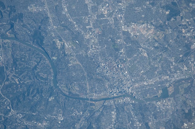 Austin as seen from the International Space Station, 2016