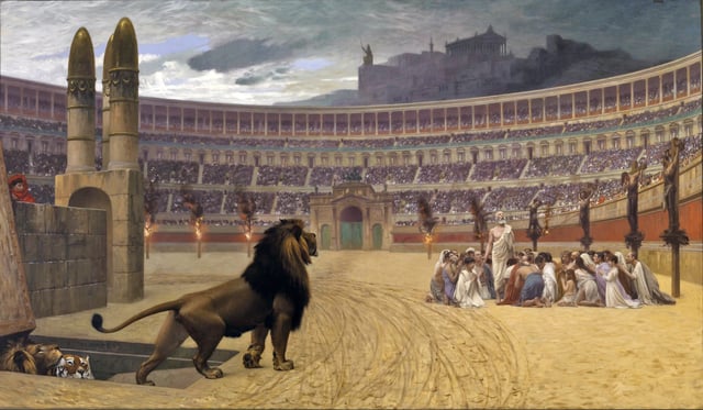 The Christian Martyrs' Last Prayer, by Jean-Léon Gérôme (1883). Roman Colosseum.