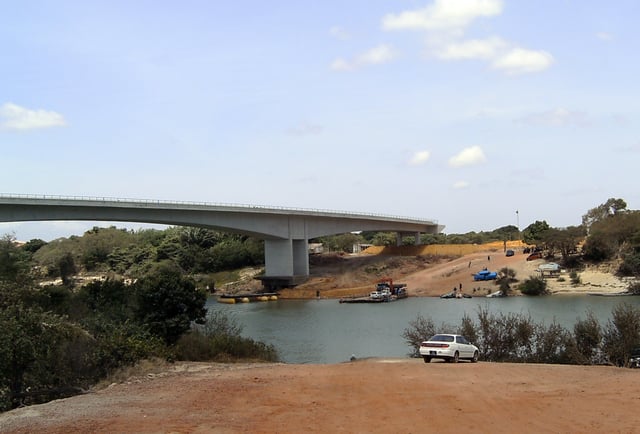 Cross-border bridge from Guyana to Brazil near Lethem