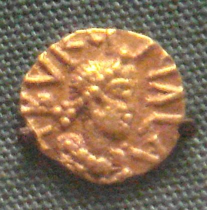 Merovingian tremisses minted in Bordeaux by the Church of Saint-Étienne, late 6th century. British Museum.
