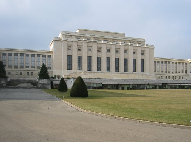 Palace of Nations, Geneva, the League's headquarters from 1936 until its dissolution in 1946