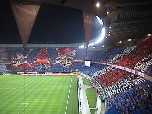 Ronaldinho arrived at the Parc des Princes (pictured) to much fanfare.