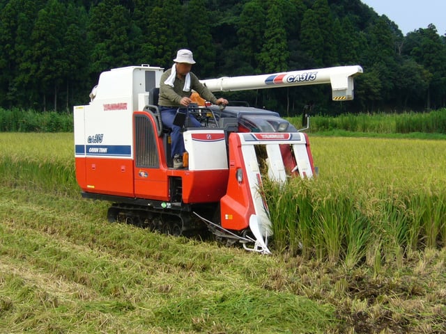 Rice combine harvester Katori-city, Chiba Prefecture, Japan