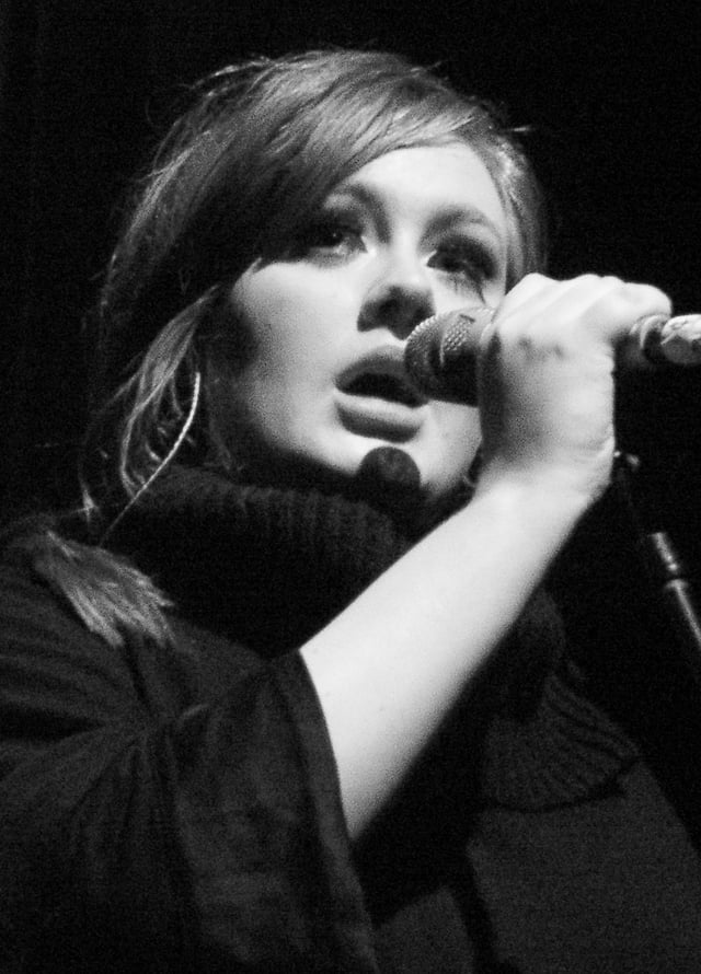 Adele performing live in January 2009