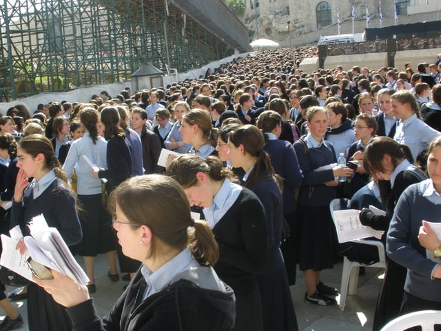 ultra-Orthodox schoolgirls at the Western Wall.