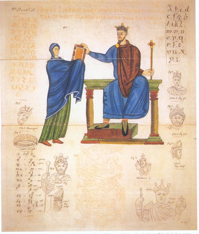 Earliest known contemporary depiction of a Polish ruler, King Mieszko II Lambert of Poland, who ruled the nation between 1025 and 1031
