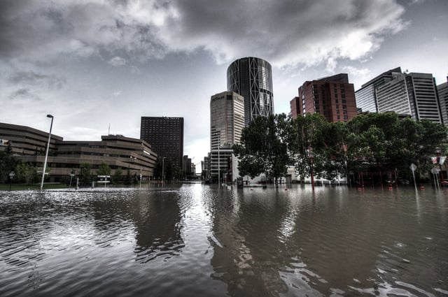 Downtown Calgary was one of several areas afflicted during the 2013 Alberta floods