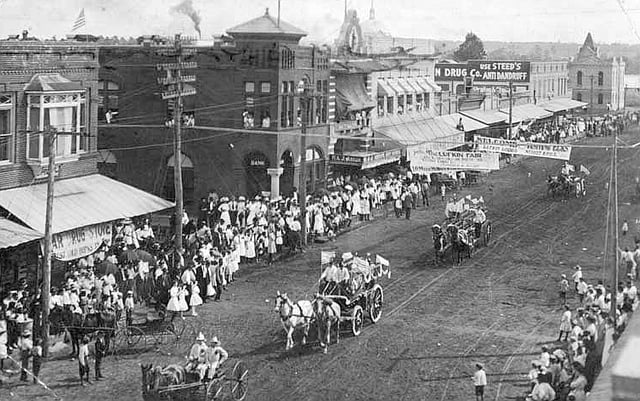 Parade in downtown Lufkin, circa 1911