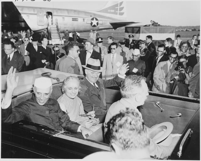 Truman and Indian Prime Minister Jawaharlal Nehru during Nehru's visit to the United States, October 1949