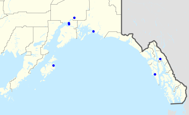 Map of radio affiliates (Alaska).