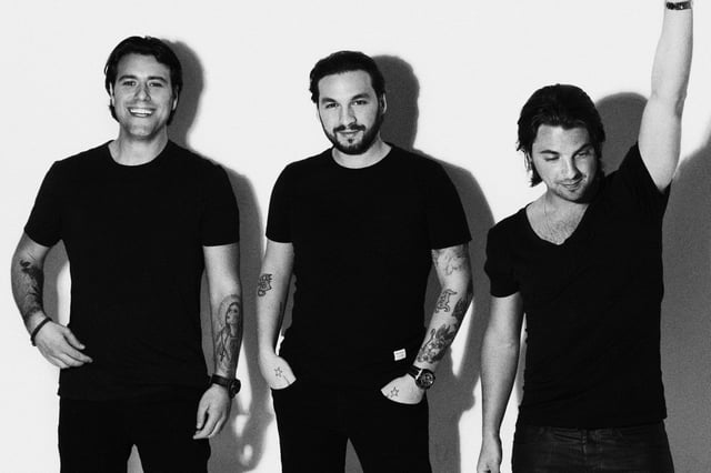 Ingrosso (left) and Axwell (right) with Steve Angello as the Swedish House Mafia.