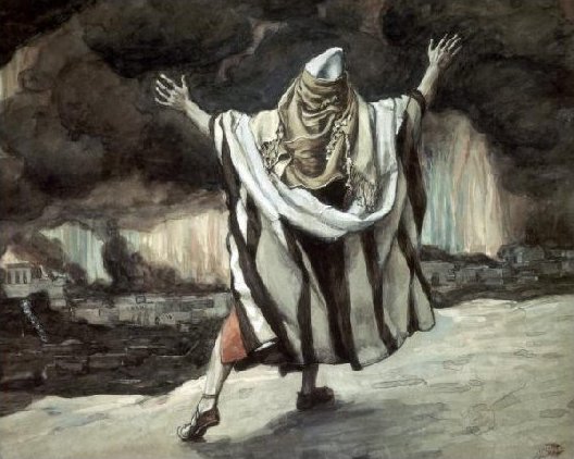 Abraham Sees Sodom in Flames (watercolor c. 1896–1902 by James Tissot)