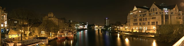 Panorama of the River Ouse looking south from Lendal Bridge