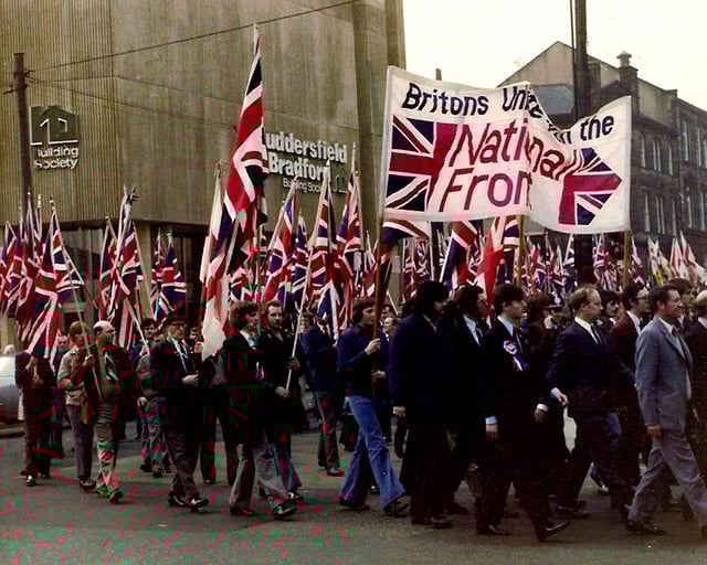 A National Front march in Yorkshire during the 1970s