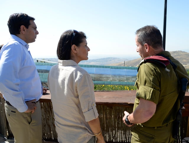 Haley in Golan Heights – captured from Syria in the Six-Day War and formally annexed by Israel in 1981 – in June 2017