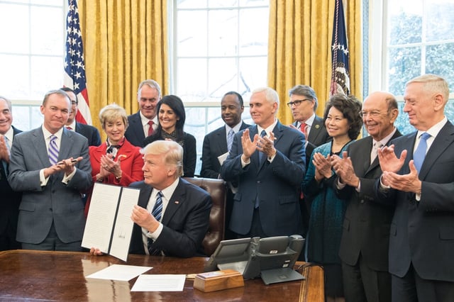 The Cabinet of the United States, pictured in March 2017