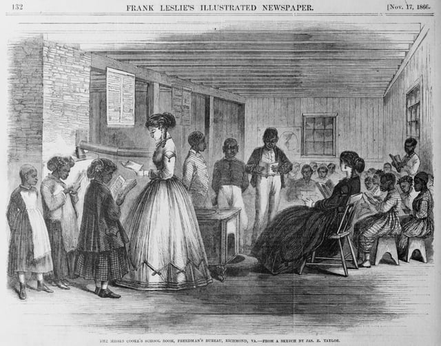 The Misses Cooke's school room, Freedman's Bureau, Richmond, Virginia, 1866.